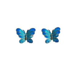 GENERICO - ARETES MARIPOSA AZUL PARA MUJER