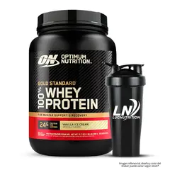 OPTIMUN NUTRITION - Gold Standard Whey 2 LB Proteina Whey ON - Vainilla Ice Cream + Shaker