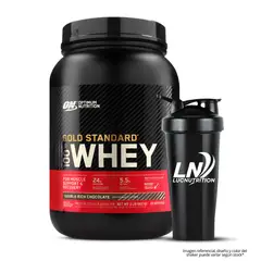 OPTIMUN NUTRITION - Gold Standard Whey 2 LB Proteina Whey ON - Double Rich Chocolate + Shaker