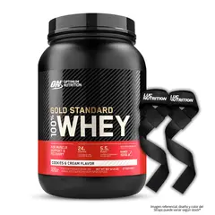 OPTIMUN NUTRITION - Gold Standard Whey 1.85 LB Proteina Whey ON - Cookie and Cream + Straps
