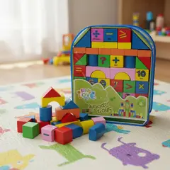 GENERICO - Mochila Bloques Didacticos de Colores Para Armar 39 Piezas