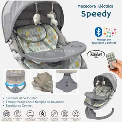 STOKKER BABY - Mecedora Eléctrica con bandeja Speedy Gris