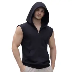 GENERICO - Chaleco Hombre Urbano Capucha Grande