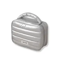 GENERICO - NECESER PUFFER DE MAQUILLAJE TOP GRIS
