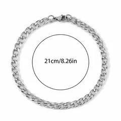 GENERICO - Pulsera para Hombre Manfreddy de Acero Inoxidable Quirúrgico - Eslabones Clásicos en Plata Mate