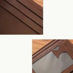 GENERICO - Billetera para Hombre - Slim de Cuero PU Premium - Diseño Elegante y Multi-compartimento - Marrón