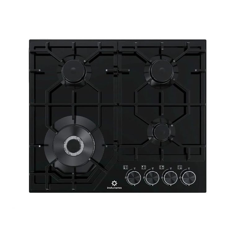 Cocina Empotrable EGASI 604CGNE 4 Hornillas a Gas con Vidrio Templado