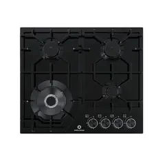 INDURAMA - Cocina Empotrable EGASI 604CGNE 4 Hornillas a Gas con Vidrio Templado