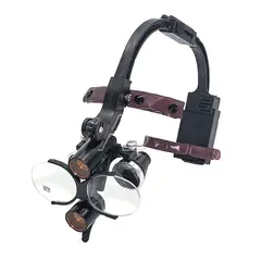 GENERICO - Frontoluz Médico LED 150000 Lux con Lupa 2.5X + Magnificador 1.5X, Filtro Amarillo y 2 Baterías