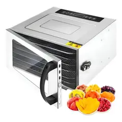 U BUY - Deshidratador 6 Capas Carne Alimentos Verduras Plateado