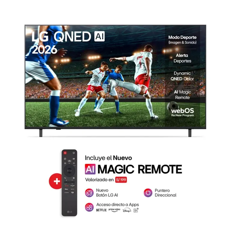 TELEVISOR QNED 65” 4K UHD SMART TV CON AI 65QNED73ASA 2025