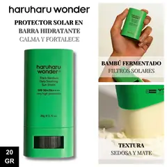 HARUHARU WONDER - Protector Solar Barra Hidratante Piel Seca y Sensible - Black Bamboo Daily Soothing Sun Shield 20gr
