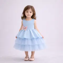 ARELYS - Vestido Niña Princesa Celeste Talla 2