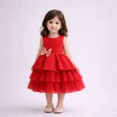 ARELYS - Vestido Niña Princesa Rojo Talla 4