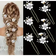 ARELYS - 6 Peinetas Tocado de Novia con Pedrería