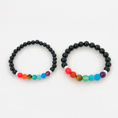 GENERICO - Pulsera Dúo Armonia en pareja donas plata