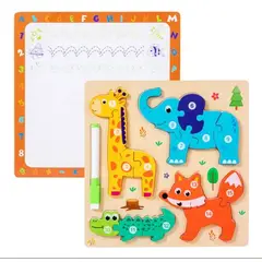 GENERICO - Rompecabezas 2 en 1, Animales de la selva