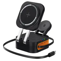 GENERICO - Soporte Cargador 4 En 1 Magsafe Carga Inalámbrica Negro Negro