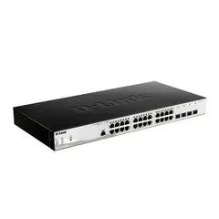 D-LINK - Switch Inteligente Dgs-1210-28, 24 Puertos Rj-45 Gigabit Y 4 Sfp, Ideal Para Redes