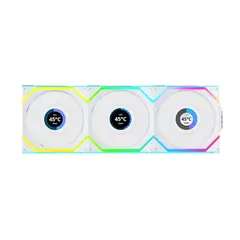 LIAN LI - Ventilador Líquido Uni Fan SL V3 LCD 120mm Blanco 3 en 1 con Control - Eficiencia