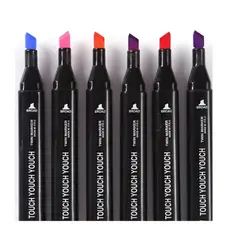 GENERICO - Set De 60 Plumones Doble Punta Con Estuche Marcadores Niños