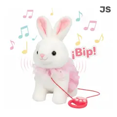 GENERICO - CONEJO CON COLLAR ELECTRÓNICO MUSICAL Y CAMINA PARA NIÑOS