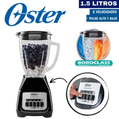 OSTER - LICUADORA 1.5LT 2 VELOCIDADES COLOR NEGRO MOD BLSTKAG-BPB-053