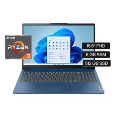 LENOVO - Laptop IdeaPad Slim 3 15AMN8 82XQ00WWLM AMD Ryzen 3 7320U 8GB 512GB SSD Gris FHD FreeDos