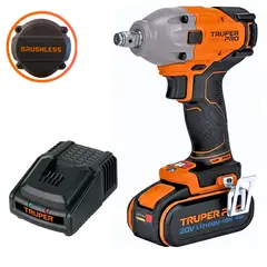 TRUPER - Llave de impacto inalámbrico 250Nm 1/2'' 20v brushless, Batería 4A, 103251 pro