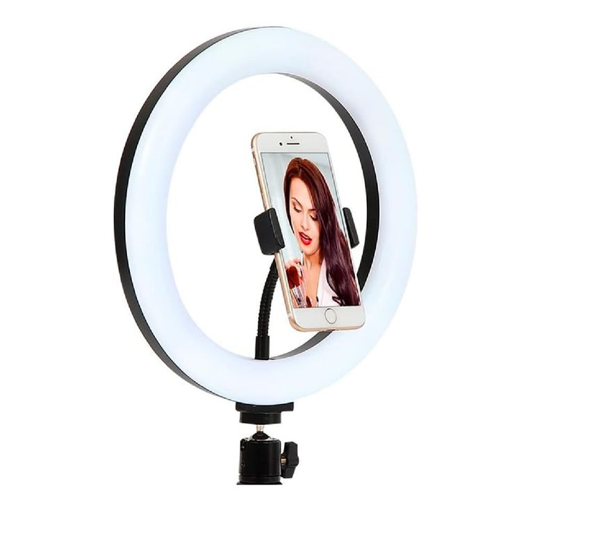 Aro Luz Led Disparo Negro Usb 26cm Para Tiktok