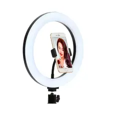 GENERICO - Aro Luz Led Disparo Negro Usb 26cm Para Tiktok