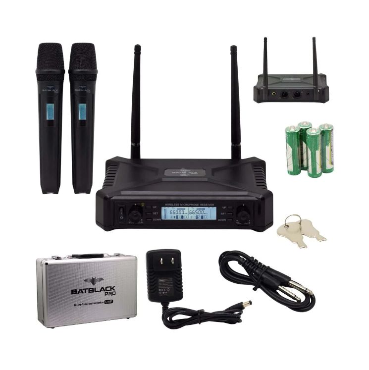 Micrófono Inalámbrico Doble UHF c Pantalla LCD BT-M40