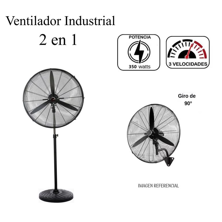 Ventilador Industrial de 26" Pulgadas 2 en 1 - 350 Watts