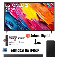 LG - Televisor 55 UHD 4K QNED WebOS 55QNED70ASA + Ant + Soundbar HW-B450F