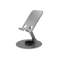 MOVISUN - Soporte Metálico Ajustable y Plegable para Celulares SPT 01 con Rotación 360°, Color Gris