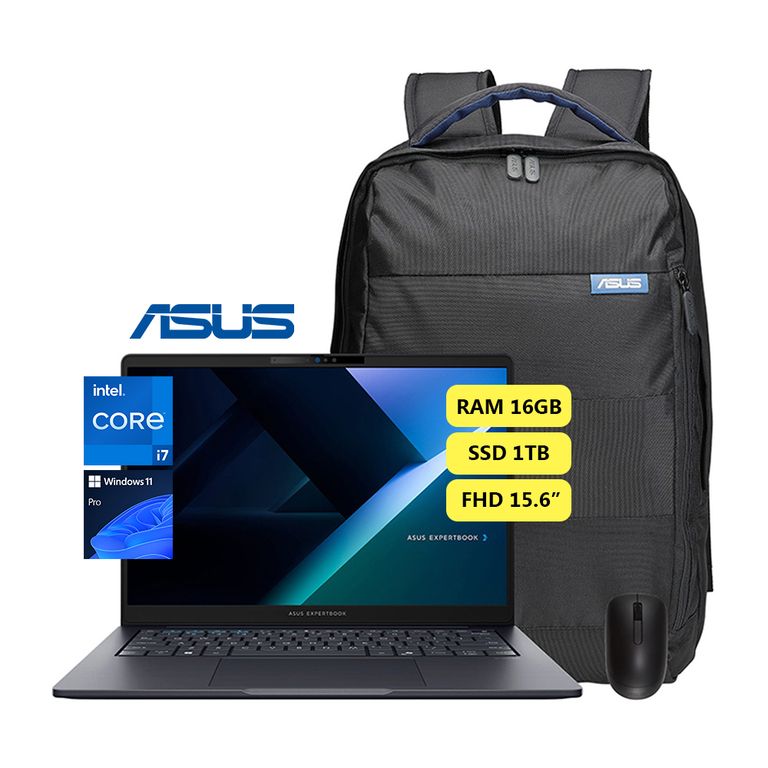 Laptop ASUS,B1503CVA-S74331X ,Intel Core i7 13va Gen, Ram 16GB, SSD 1 TB, 15.6 FHD (90NX0801-M04T00)