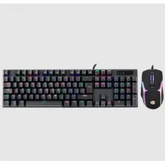 HALION - Kit De Teclado Y Mouse Gaming Mecanico Damon Ha-863C Negro Rgb