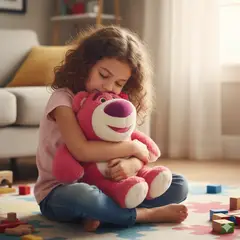 GENERICO - Peluche Oso Fucsia con Fresa 34 cm