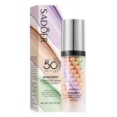 GENERICO - Sadoer Protector Bloqueador Solar 50 SPF PA +++ Base Correctora Resistente al Agua