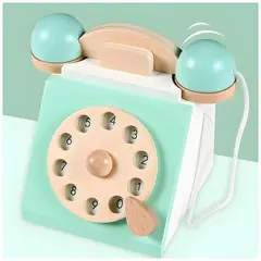 GENERICO - Teléfono de Juguete de Madera Montessori con Números Educativo