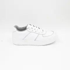 FAR WEST - Zapatillas Pasadores Escolares - Colegio Niño y Niña Power Fit Cuero Blanco