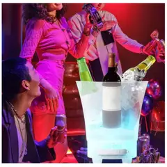 SEISA - Parlante Hielera Bluetooth Recargable Luz RGB Cubeta Cubo 7 Litros