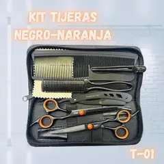 GENERICO - SET DE TIJERA BARBER PRO NEGRO