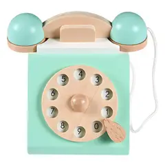 GENERICO - Teléfono de Juguete de Madera Montessori con Números Educativo