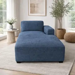 ARTSOFA - Sofá Chaise Serenité Azul Acero Antifluido + Obsequio