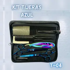 GENERICO - SET DE TIJERA BARBER PRO AZUL