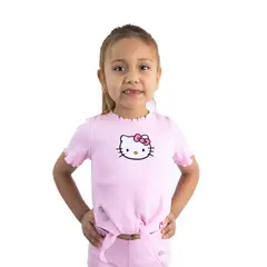 HELLO KITTY - POLO NIÑA ROSADO RIB