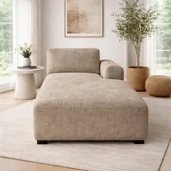 ARTSOFA - Sofá Chaise Serenité Beige Oscuro Antifluido + Obsequio
