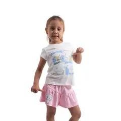 SANRIO - POLO BAS MC CINNAMOROL NIÑA MARFIL ALGODÓN