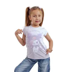 SANRIO - POLO BAS MC KUROMI NIÑA LILA ALGODÓN